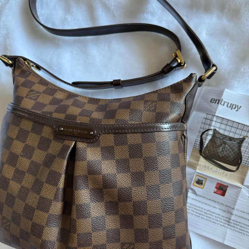 ㊣保證正品㊣附鑑定書 LOUIS VUITTON 路易威登DU0143 Damier N42251棋盤格紋 抓皺 斜背包-0