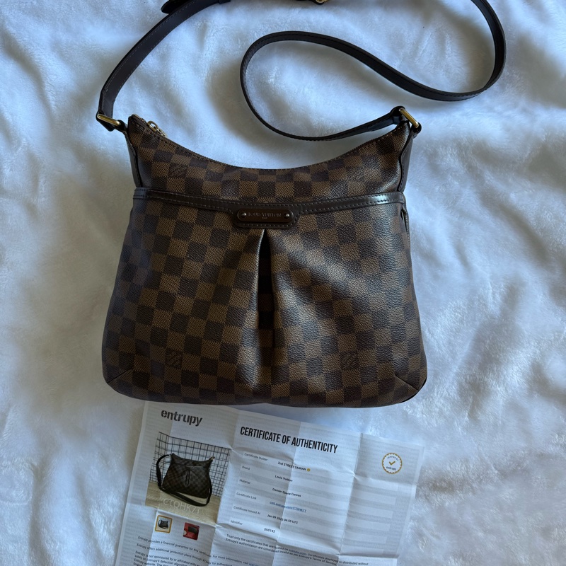 ㊣保證正品㊣附鑑定書 LOUIS VUITTON 路易威登DU0143 Damier N42251棋盤格紋 抓皺 斜背包-1