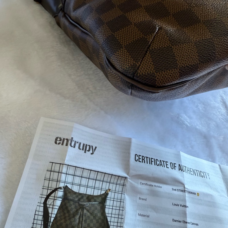 ㊣保證正品㊣附鑑定書 LOUIS VUITTON 路易威登DU0143 Damier N42251棋盤格紋 抓皺 斜背包-13