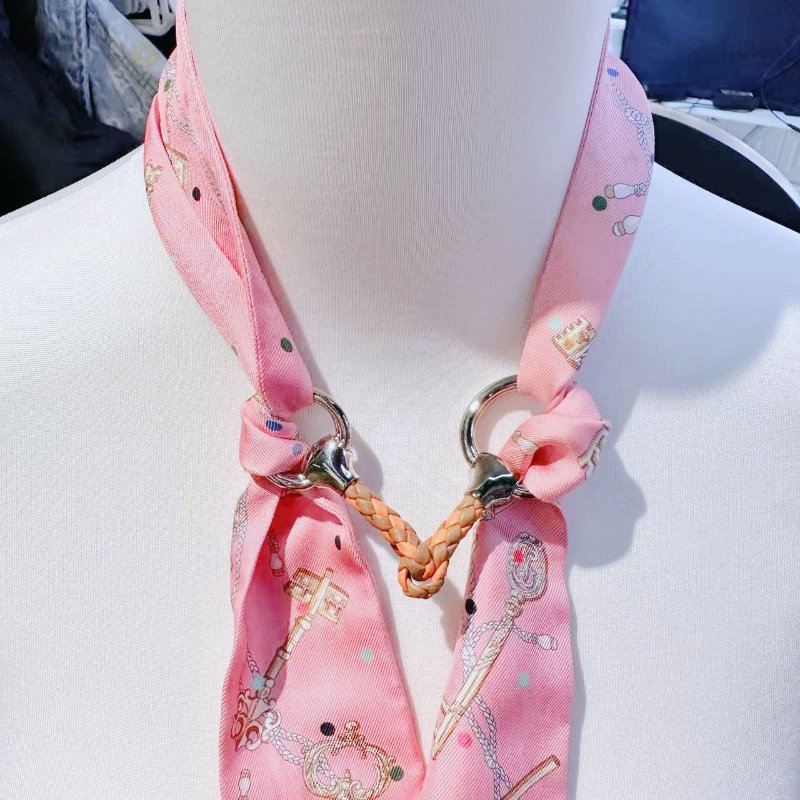 Hermes愛馬仕 雙環絲巾扣 繩結雙環扣 各類型絲巾圍巾配飾-0