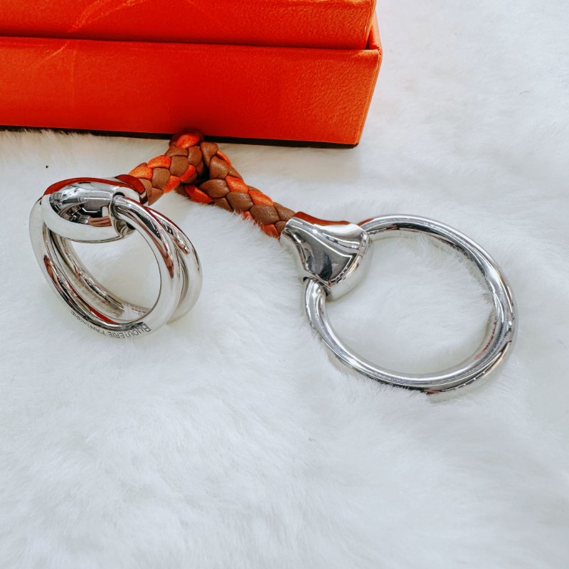 Hermes愛馬仕 雙環絲巾扣 繩結雙環扣 各類型絲巾圍巾配飾-3