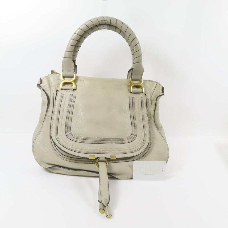 Chloe 牛皮皮革Marcie金扣肩背袋-16