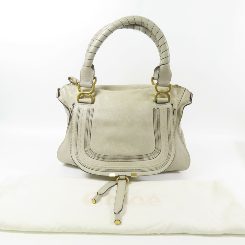 Chloe 牛皮皮革Marcie金扣肩背袋-17