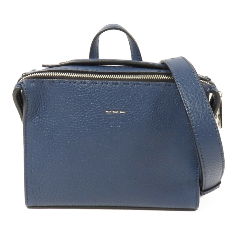 FENDI 牛皮皮革Shoulder Bag銀扣手挽肩背兩用袋-0