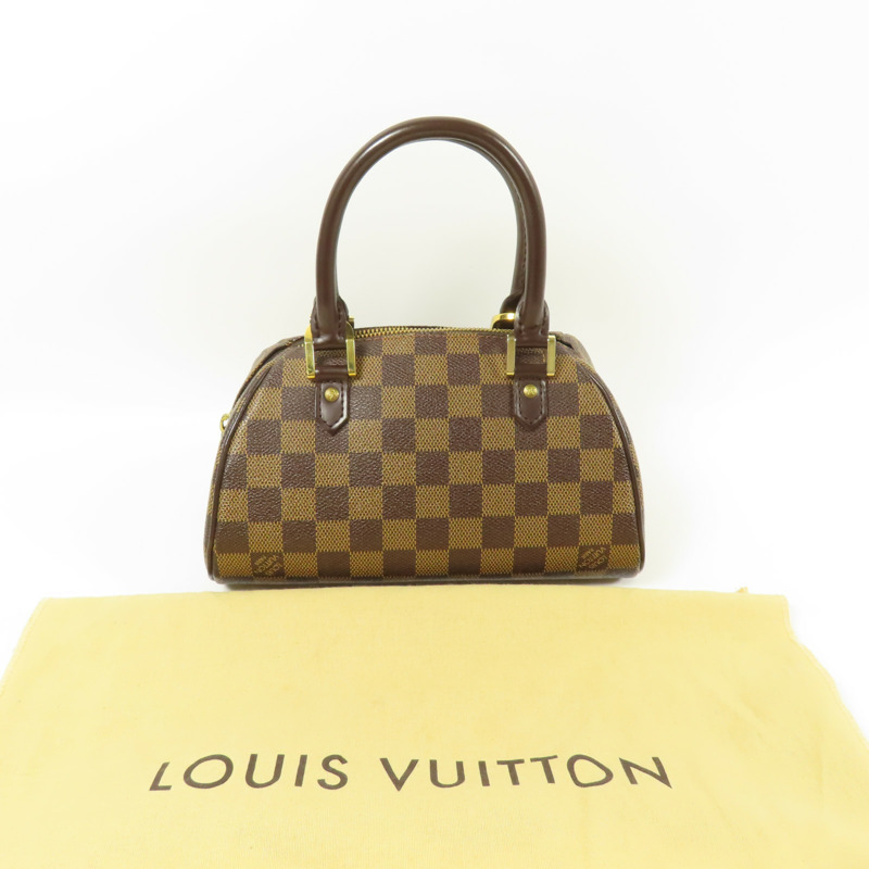 LOUIS VUITTON Damier Rivera Mini金扣手挽袋-14