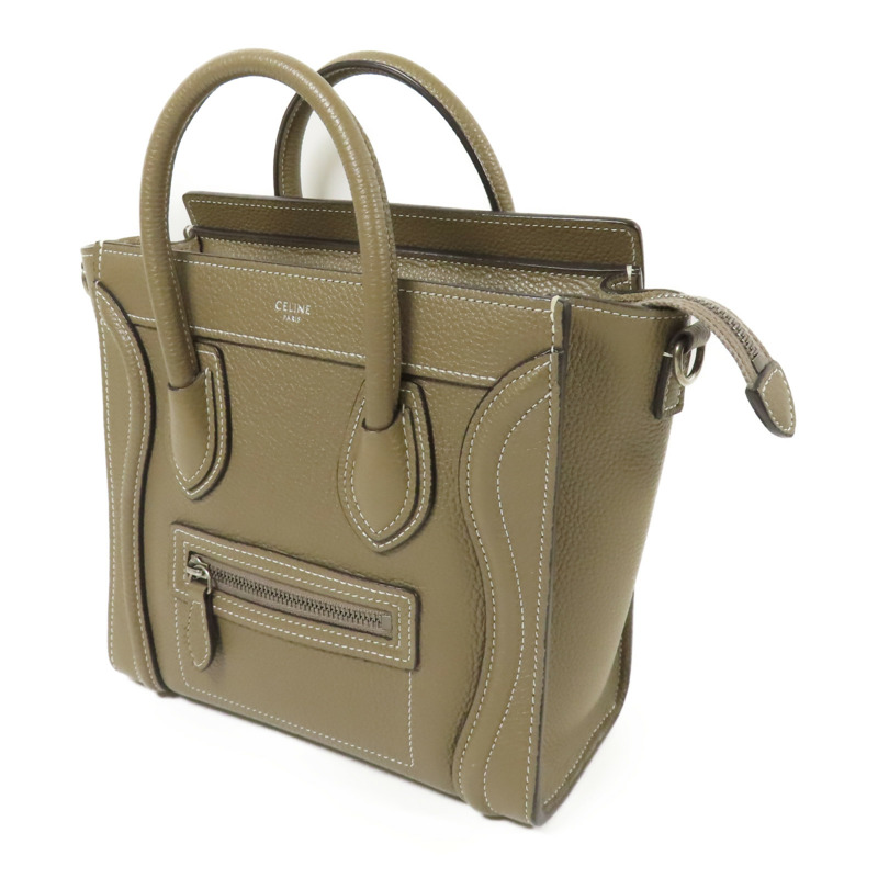 CELINE 牛皮皮革Nano Luggage銀扣手挽肩背兩用袋-1