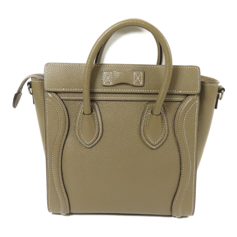 CELINE 牛皮皮革Nano Luggage銀扣手挽肩背兩用袋-2