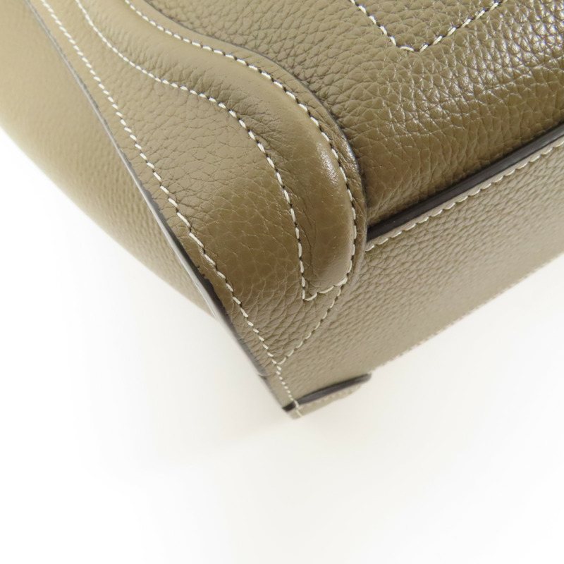 CELINE 牛皮皮革Nano Luggage銀扣手挽肩背兩用袋-4