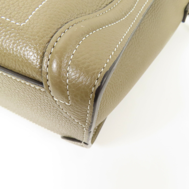 CELINE 牛皮皮革Nano Luggage銀扣手挽肩背兩用袋-5
