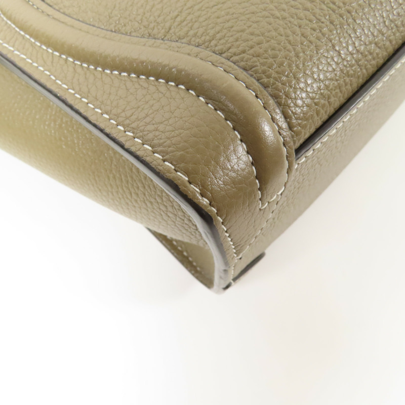 CELINE 牛皮皮革Nano Luggage銀扣手挽肩背兩用袋-6