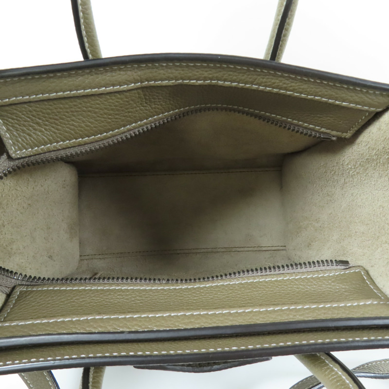 CELINE 牛皮皮革Nano Luggage銀扣手挽肩背兩用袋-12