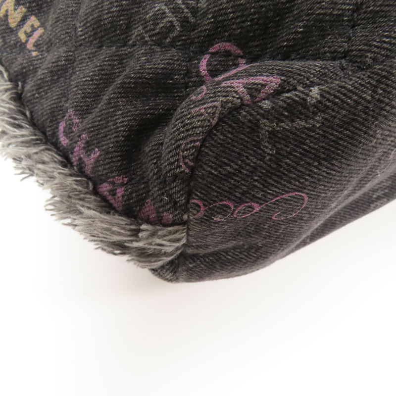 CHANEL 牛仔布Bucket Bag銀扣鏈帶肩背袋-4