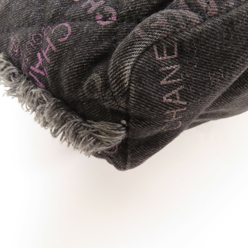 CHANEL 牛仔布Bucket Bag銀扣鏈帶肩背袋-6