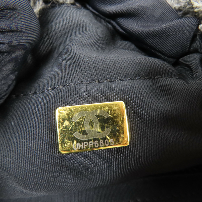 CHANEL 牛仔布Bucket Bag銀扣鏈帶肩背袋-12