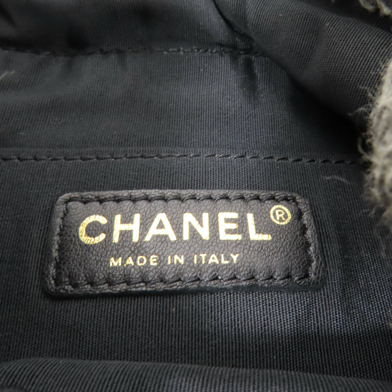 CHANEL 牛仔布Bucket Bag銀扣鏈帶肩背袋-13