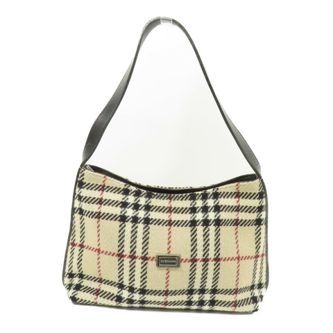 BURBERRY 羊絨Shoulder Bag銀扣肩背袋