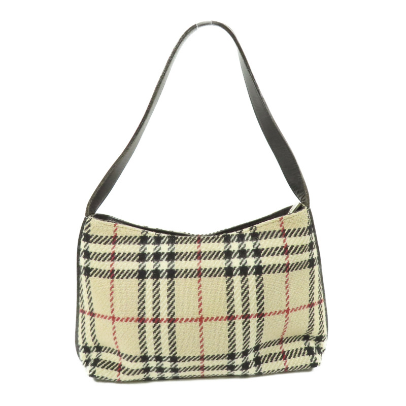 BURBERRY 羊絨Shoulder Bag銀扣肩背袋-2