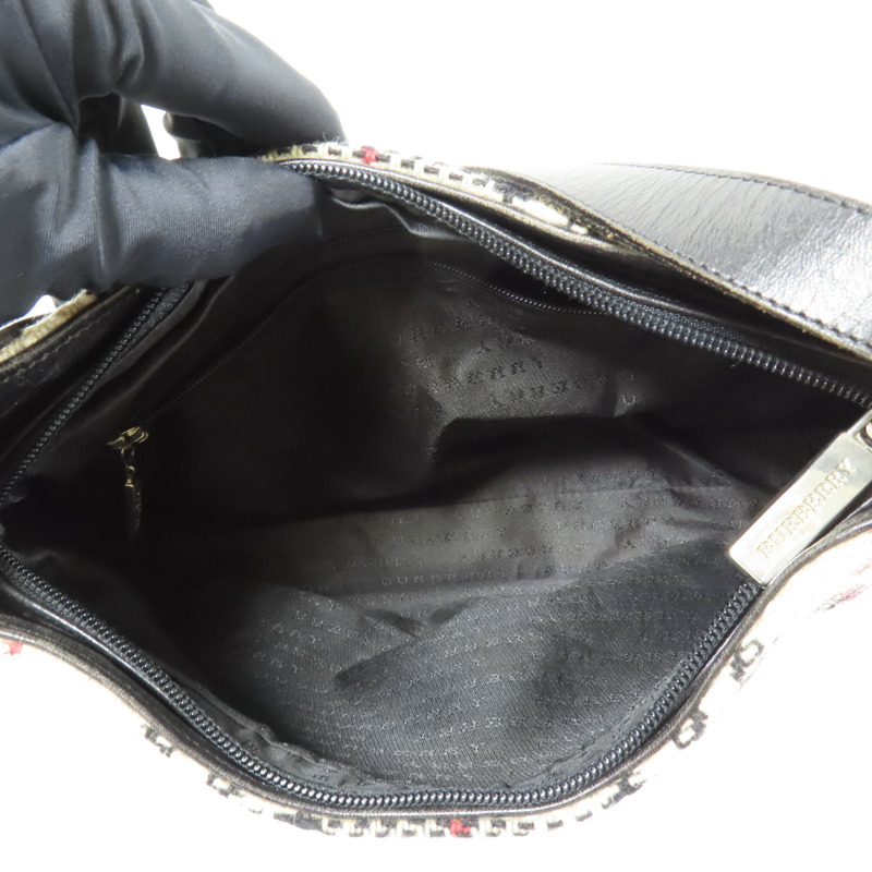 BURBERRY 羊絨Shoulder Bag銀扣肩背袋-4