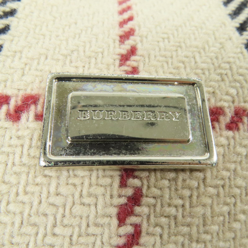BURBERRY 羊絨Shoulder Bag銀扣肩背袋-5