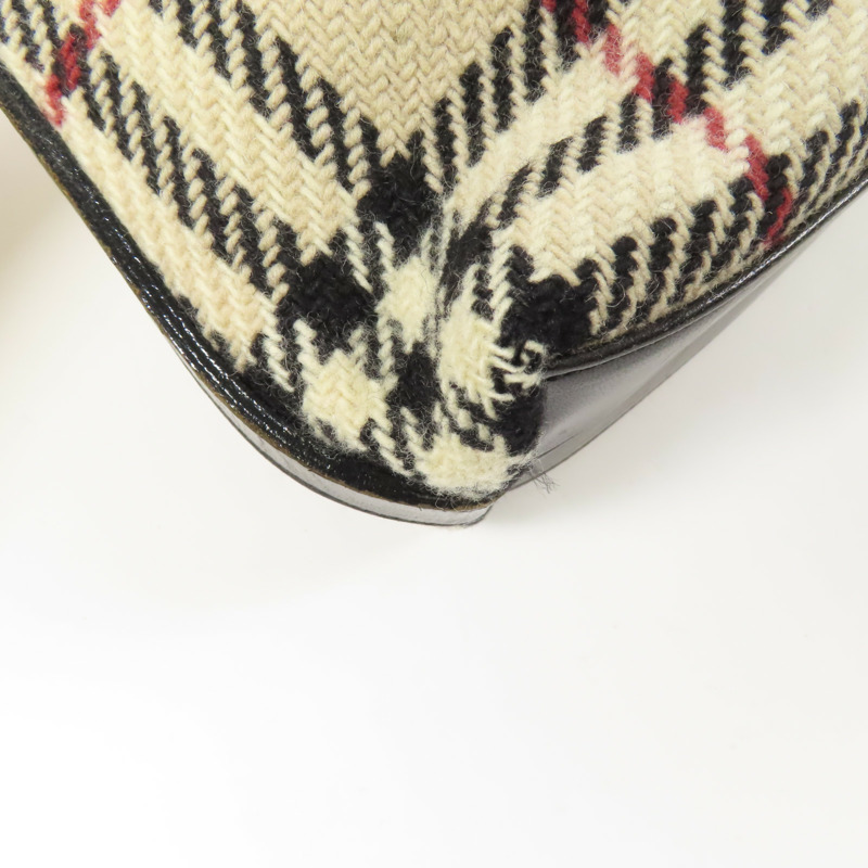 BURBERRY 羊絨Shoulder Bag銀扣肩背袋-8