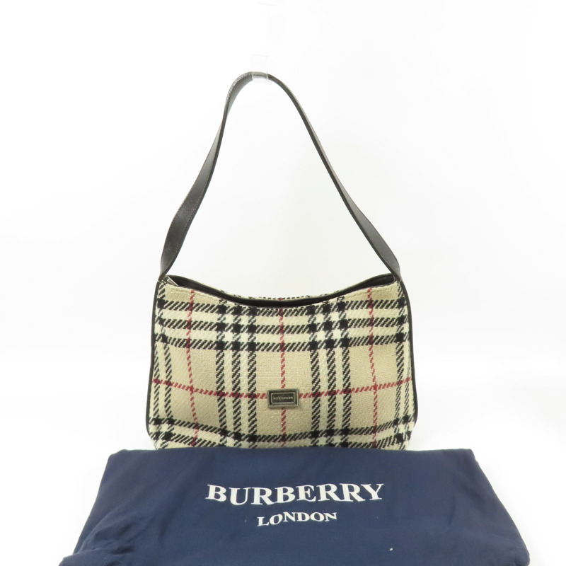 BURBERRY 羊絨Shoulder Bag銀扣肩背袋-12
