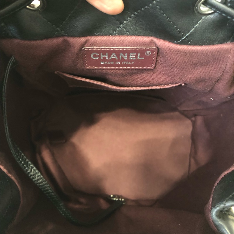 Chanel 黑銀羊皮薩爾茨堡 雙肩包-8