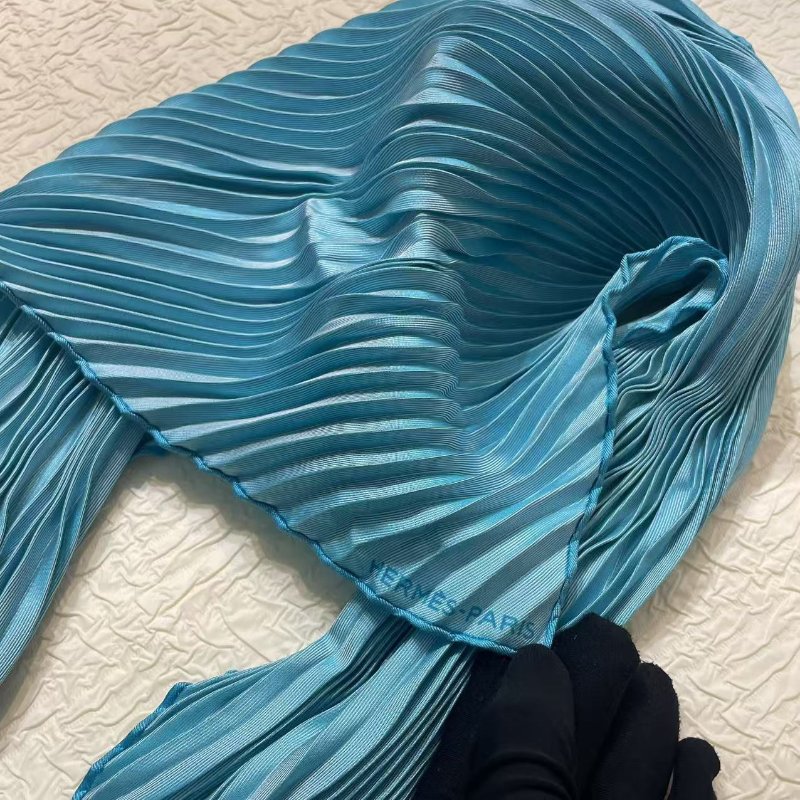 HERMES愛馬仕配飾 經典褶皺款小絲巾 手柄巾/多用途絲巾-4