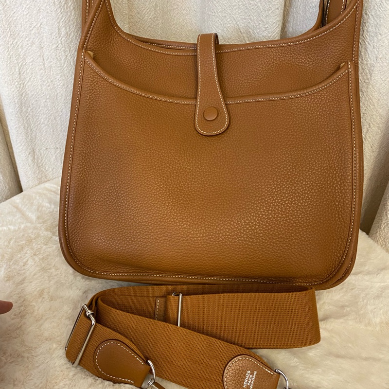 Hermes Evelyne 33 金棕银扣-1