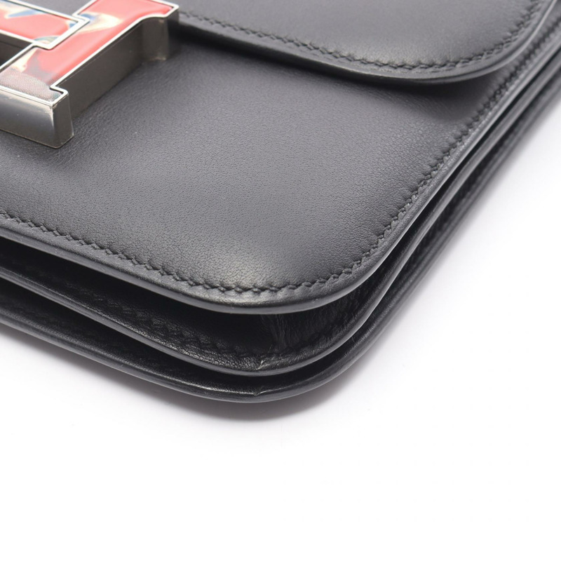 愛馬仕 Constance 3 迷你肩背包 Swift 皮革 黑色 二手 女款 SHW Z-5