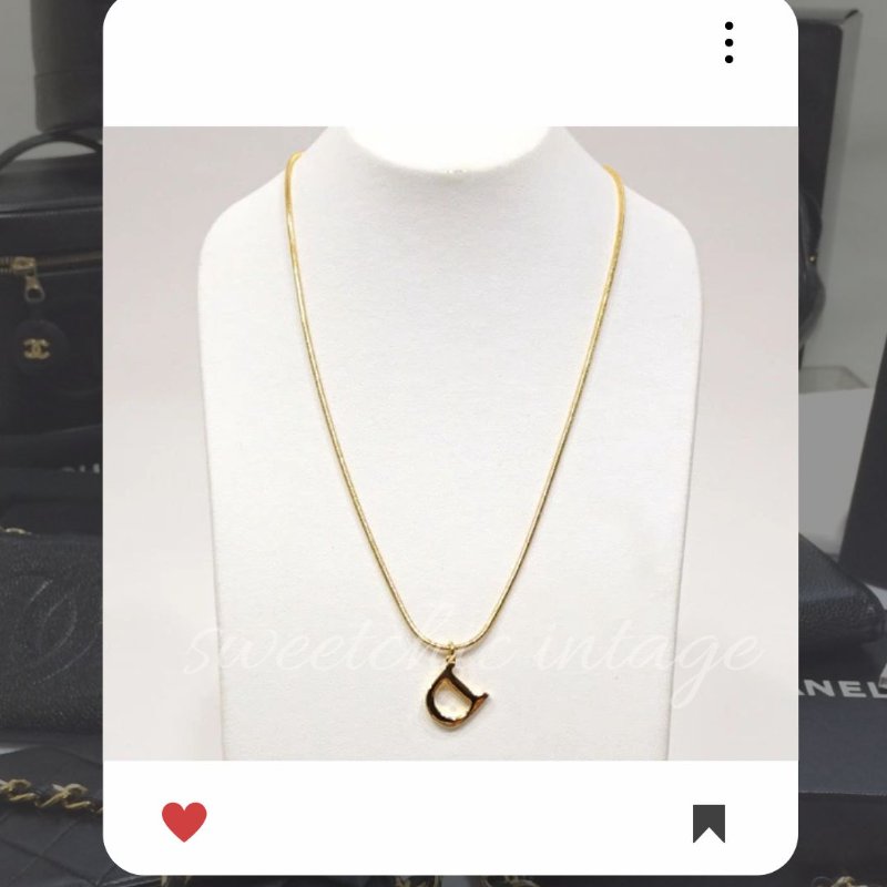 8月新品上架 🔥甜價 限時折扣 💖 ✨Dior Logo necklace 金色復古氣質款頸鏈 經典DIOR 頸項款-6