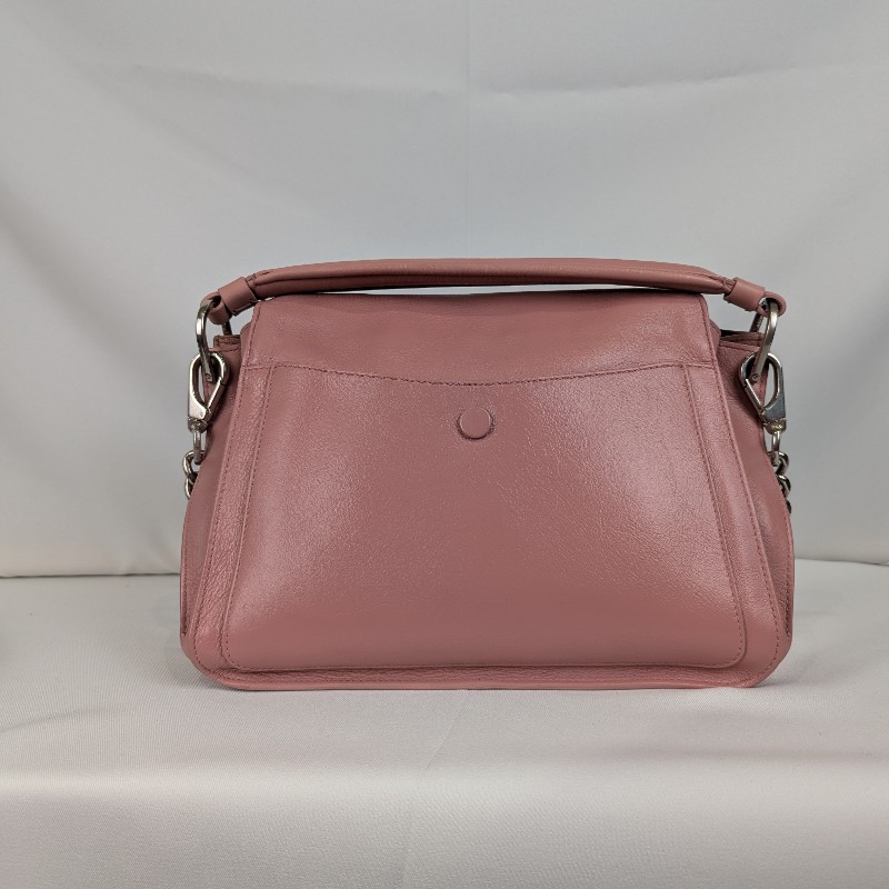 莉亞精品♡Tod's 牛皮翻蓋包 粉色 二手美包-5