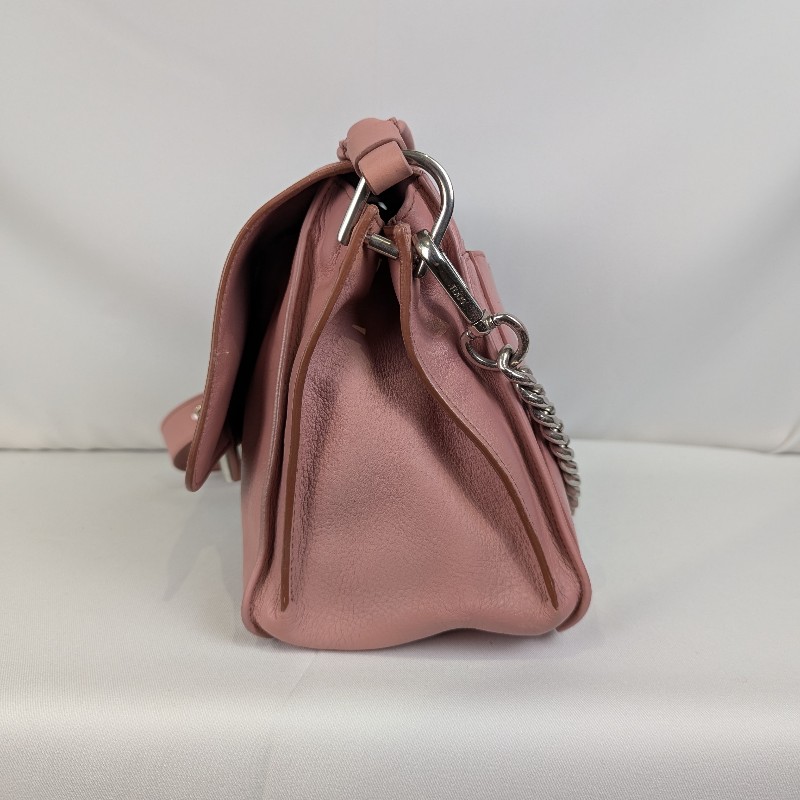 莉亞精品♡Tod's 牛皮翻蓋包 粉色 二手美包-7