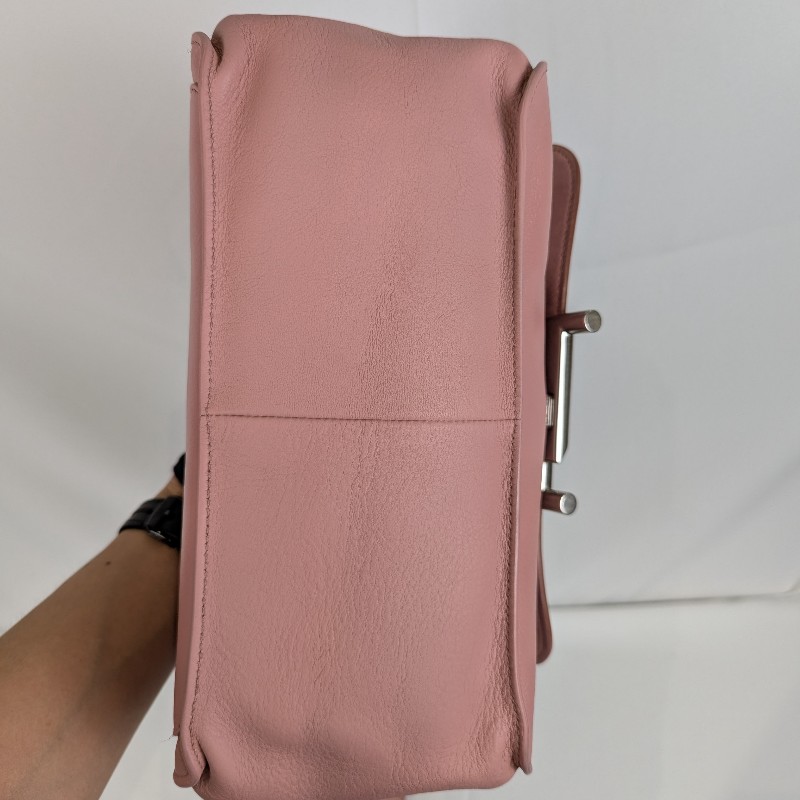 莉亞精品♡Tod's 牛皮翻蓋包 粉色 二手美包-9