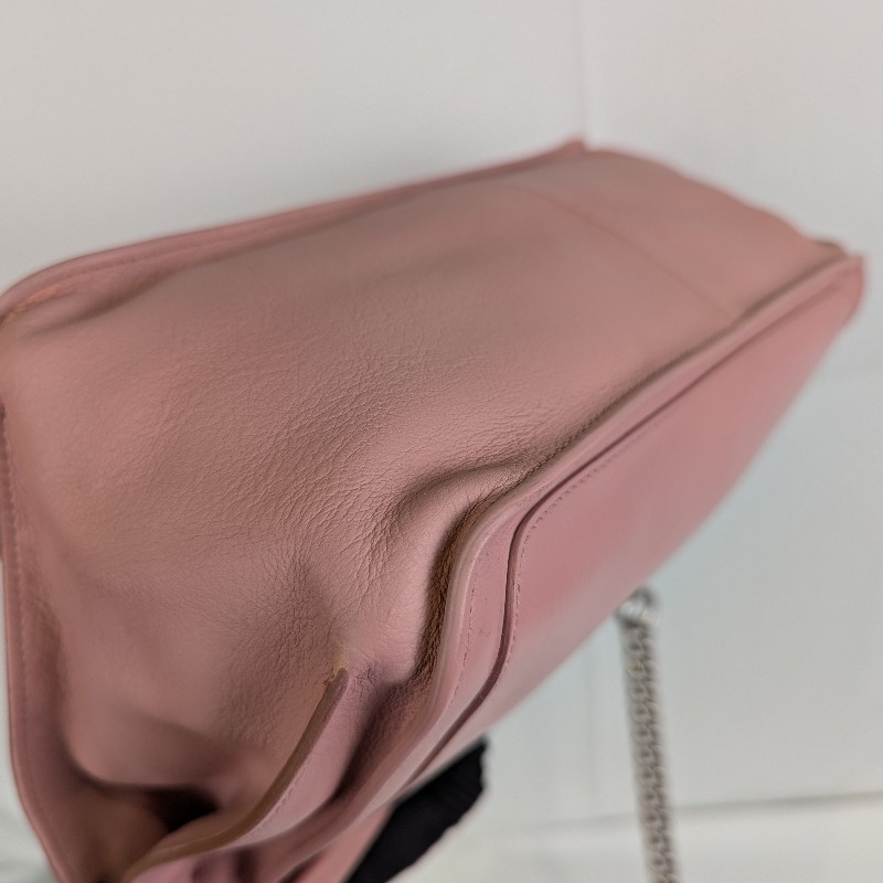 莉亞精品♡Tod's 牛皮翻蓋包 粉色 二手美包-12