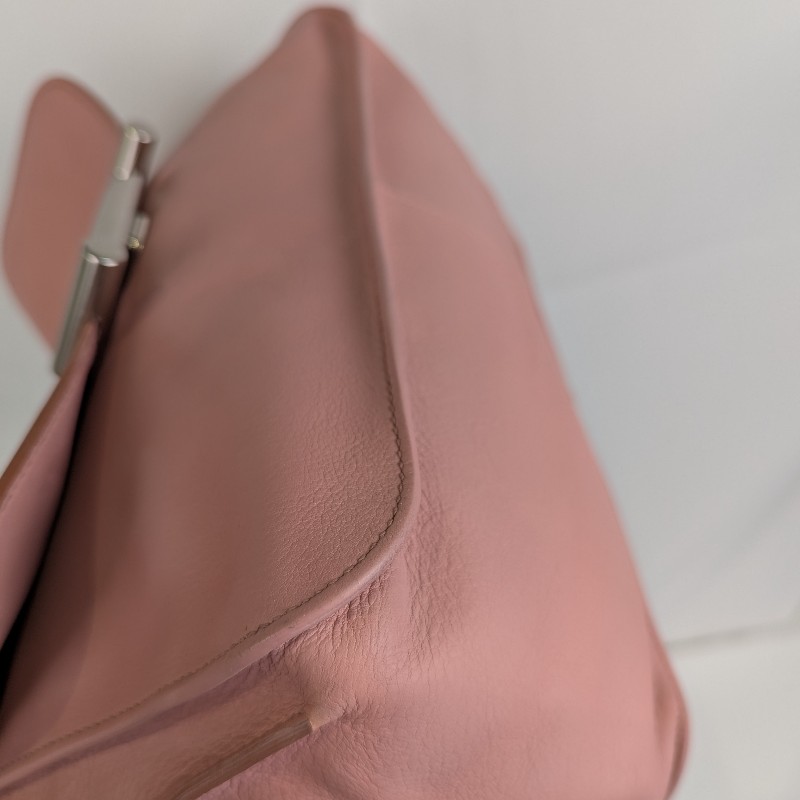 莉亞精品♡Tod's 牛皮翻蓋包 粉色 二手美包-13