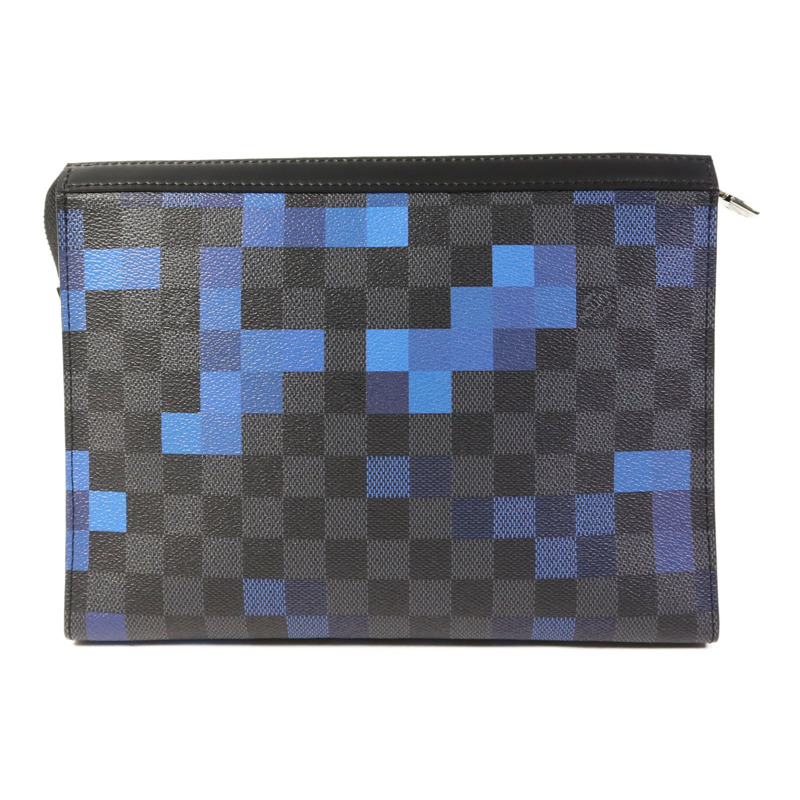 LOUIS VUITTON Damier Graphite Pixel Pochette Voyage MM銀扣手拿包-1