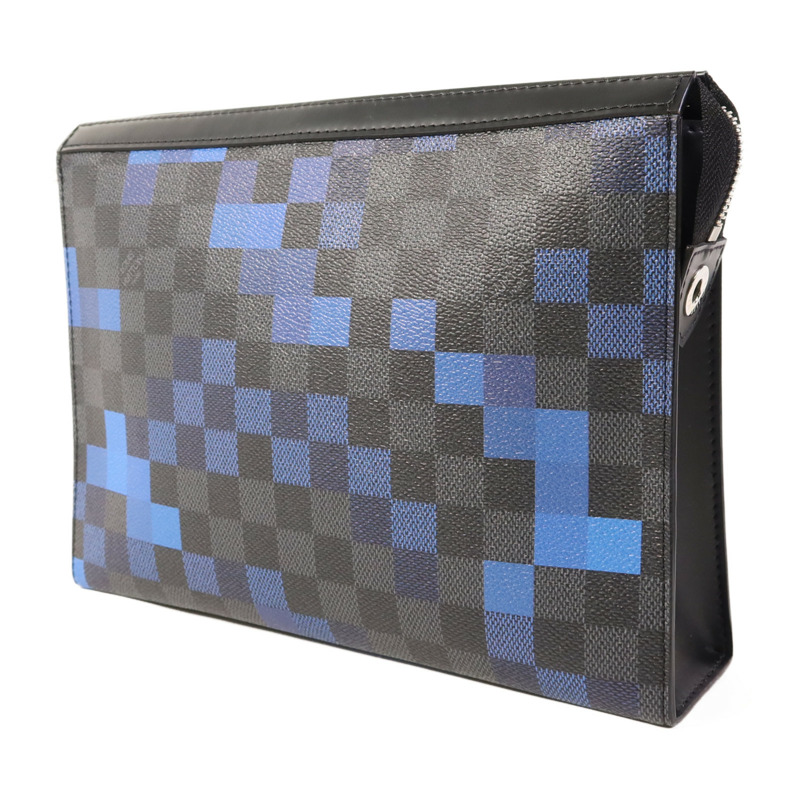 LOUIS VUITTON Damier Graphite Pixel Pochette Voyage MM銀扣手拿包-2