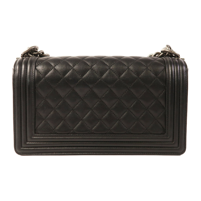 CHANEL 牛皮皮革Boy 25銀扣鏈帶肩背袋-1