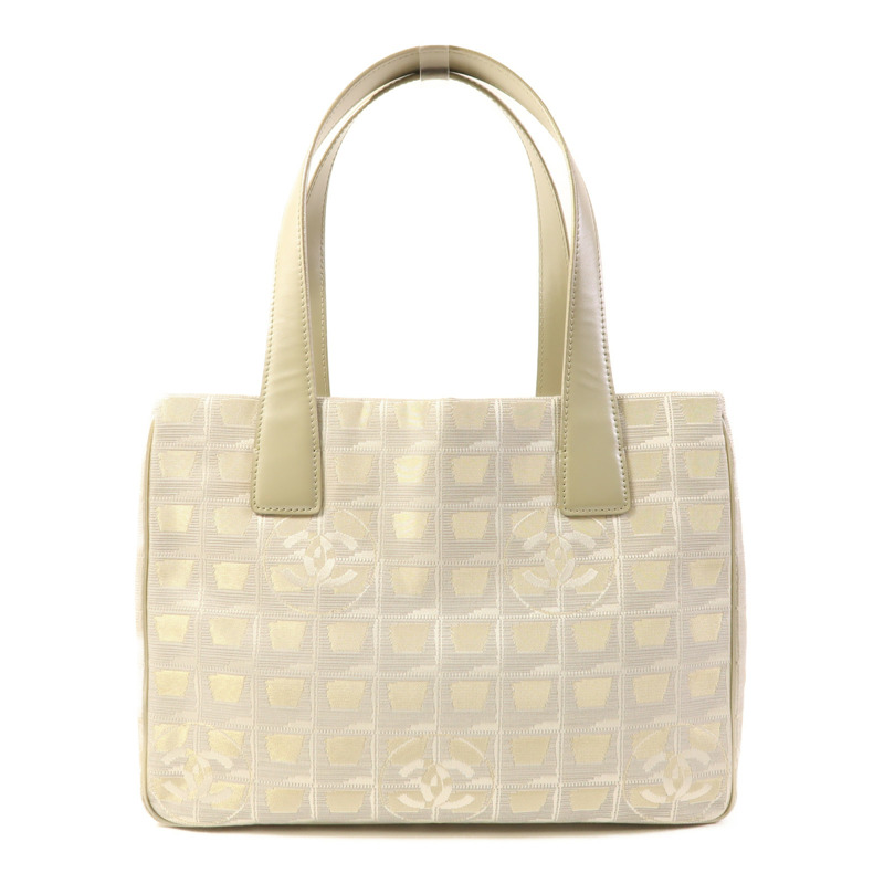 CHANEL 帆布Tote Bag銀扣肩背袋-0