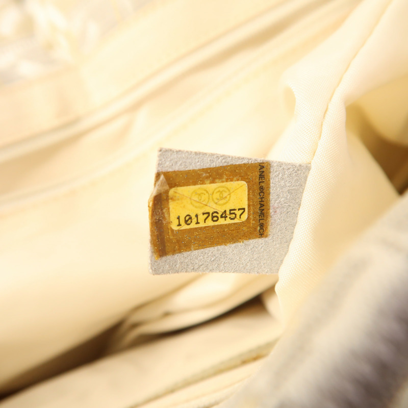 CHANEL 帆布Tote Bag銀扣肩背袋-6