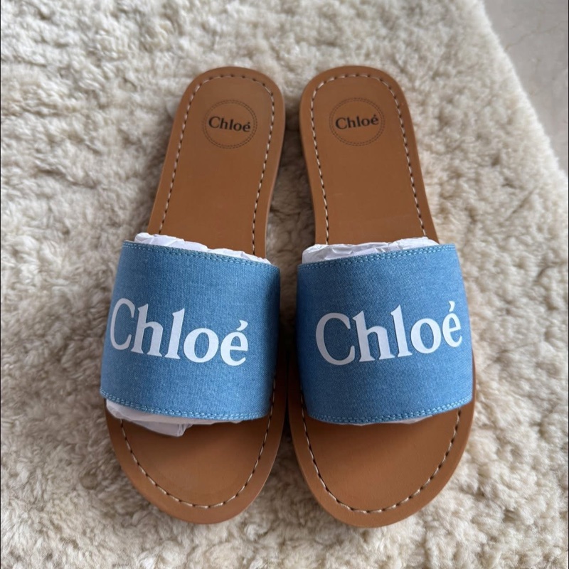 Chloe 大童牛仔拖鞋 38號-1