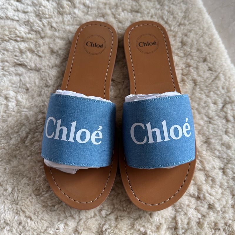 Chloe 大童牛仔拖鞋 38號-5