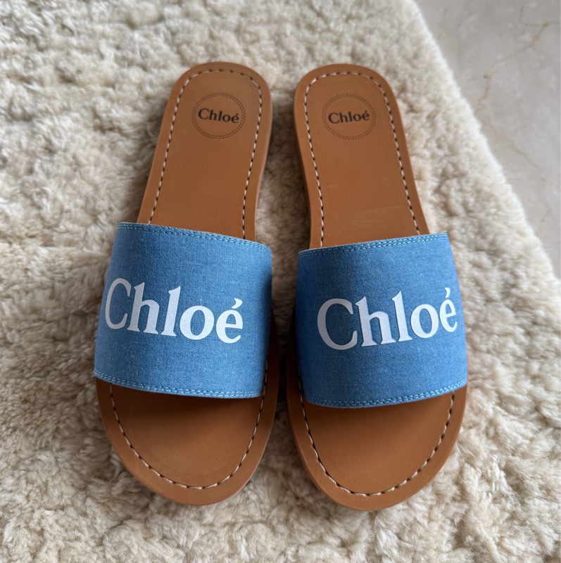 Chloe 大童牛仔拖鞋 38號-7