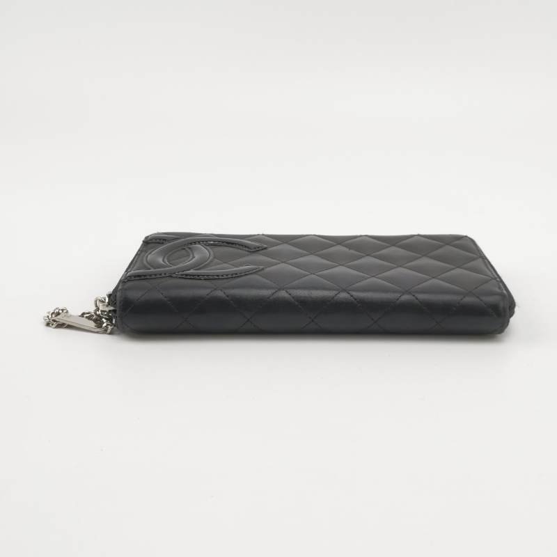Chanel Cambon 牛皮 菱格絎縫 側邊 雙C Logo 錢包-4