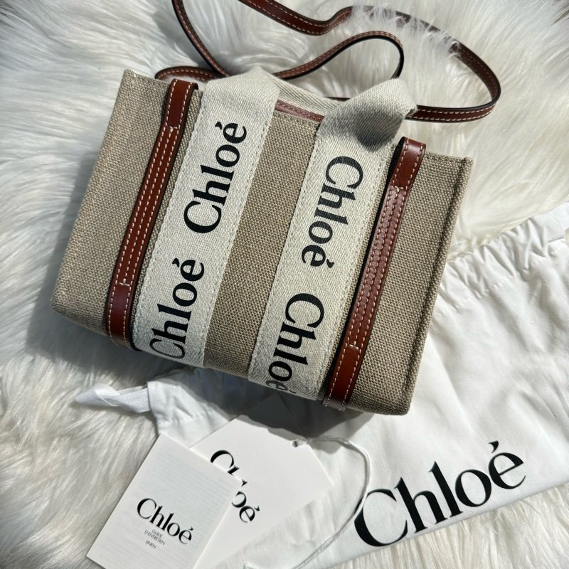 Chloe Mini Woody Bag 迷你帆布 全新-0