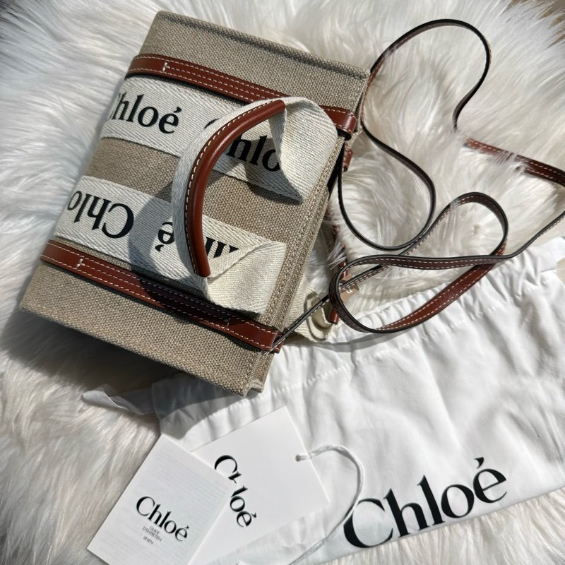 Chloe Mini Woody Bag 迷你帆布 全新-1