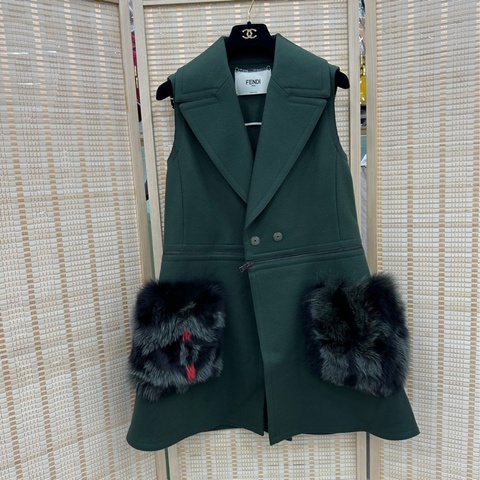 芬迪 FENDI 羊毛馬甲中長款 40碼