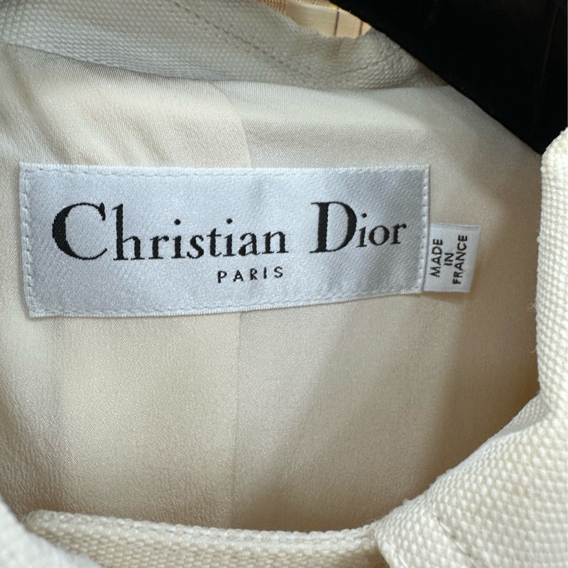 Dior 米白色收腰亞麻布料西裝外套 42碼-2