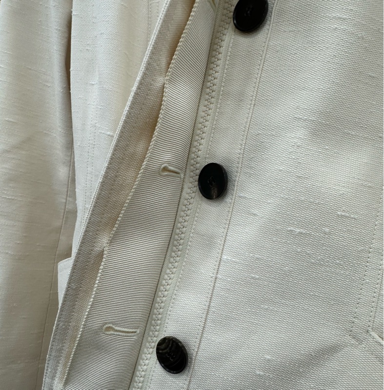 Dior 米白色收腰亞麻布料西裝外套 42碼-5