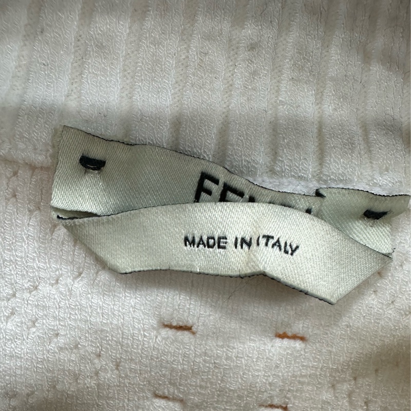 Fendi芬迪繫帶蝴蝶結圓領白色針織毛衣 42碼-3